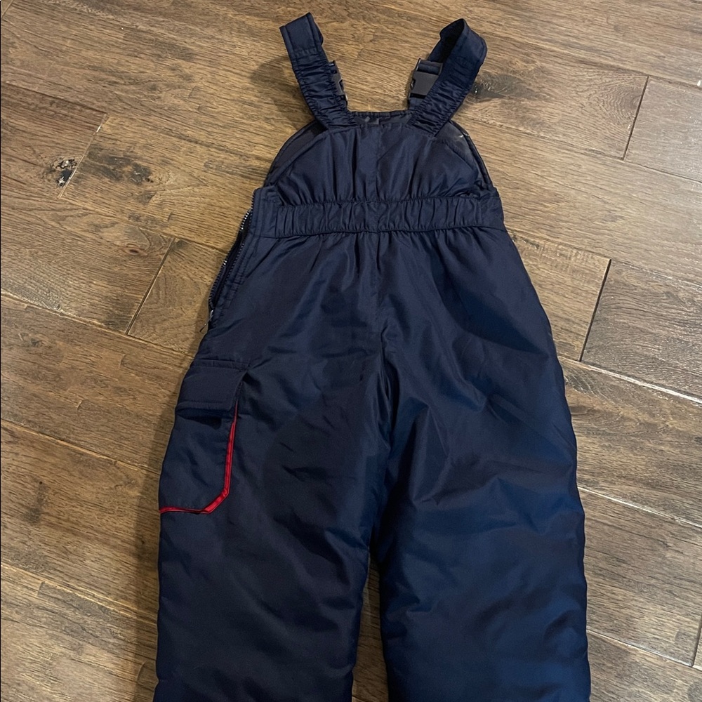 Kids Navy Blue Snow Bib Overalls - Picture 5 of 7